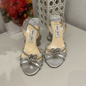 Jimmy Choo Metalic Silver Sandals